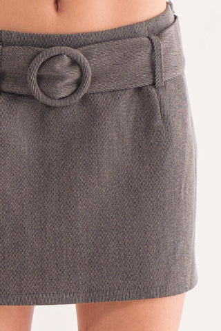 Corinne Belted Mini Skirt