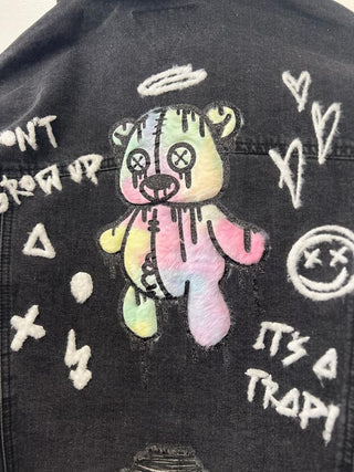 Don't Grow Up Teddy Crop Denim Jacket