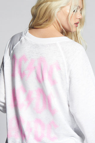 ACDC Pink Bolt Long Sleeve Sweater | Recycled Karma