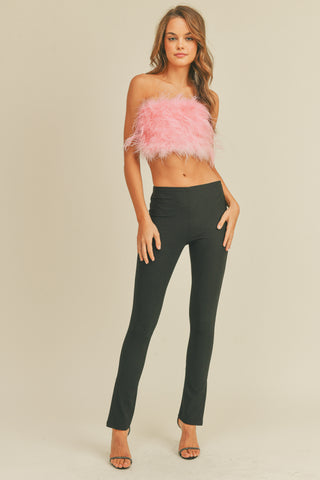 Feather Tube Top - Pink