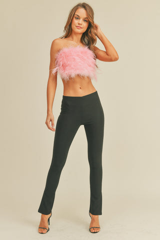 Feather Tube Top - Pink