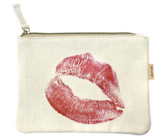 Kiss Canvas Clutch Bag